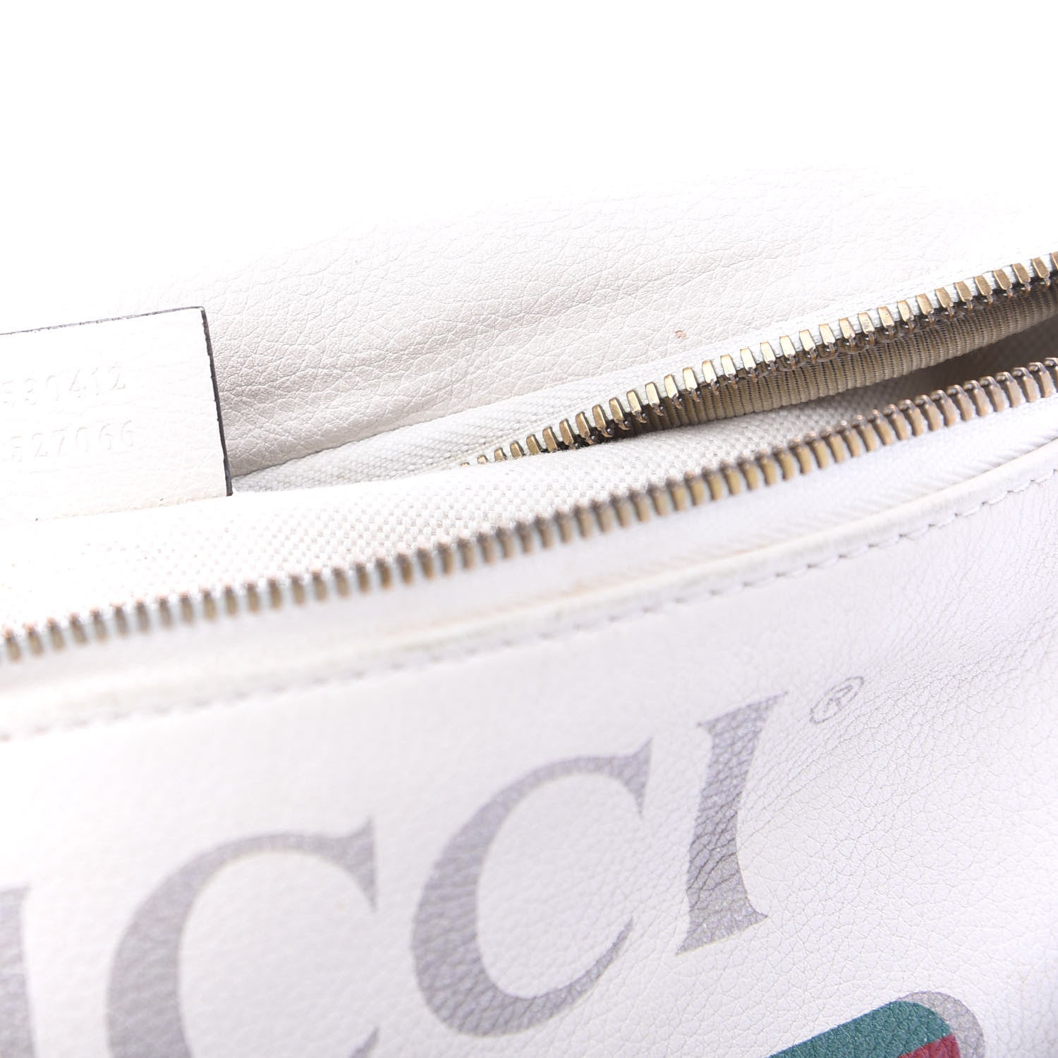 Gucci Grained Calfskin Logo Belt Bag White 8 of 10