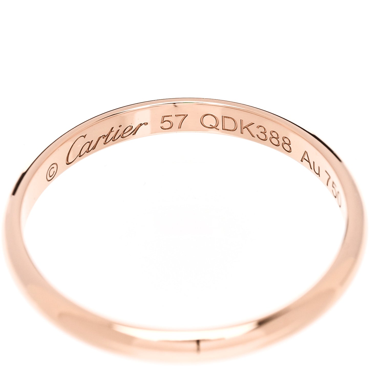 18K Pink Gold 2.5mm 1895 Wedding Band Ring 57 8