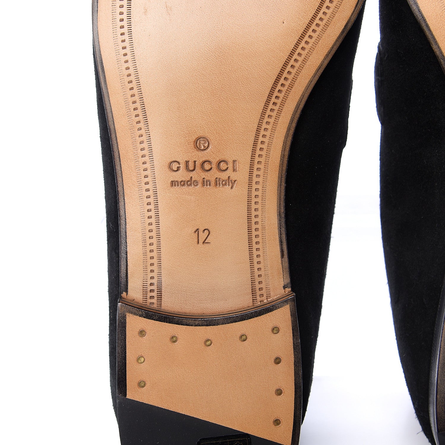 Gucci Suede Web Mens Horsebit Loafers 12 Black 9 of 11