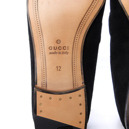 Gucci Suede Web Mens Horsebit Loafers 12 Black 9 of 11