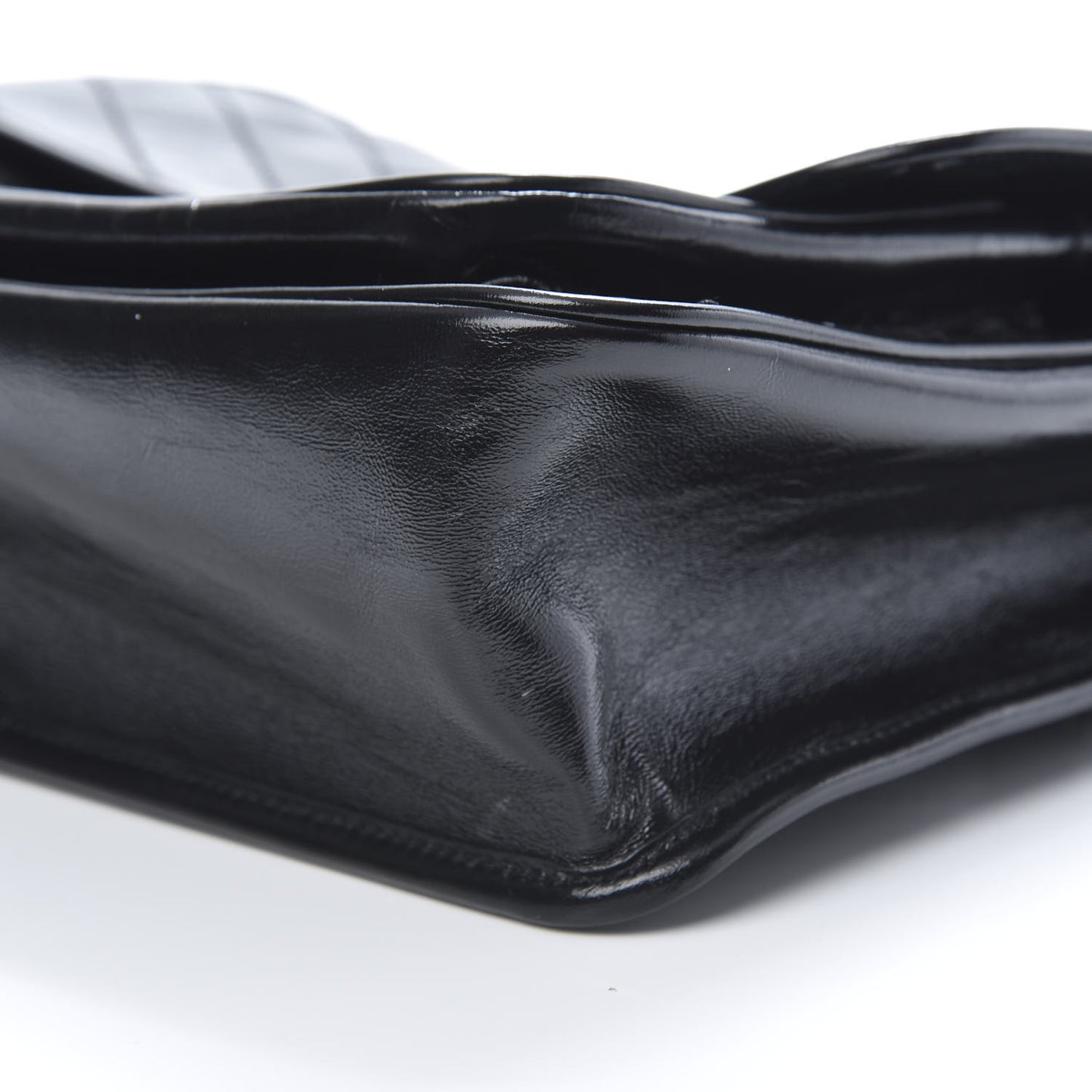 Crinkled Calfskin Matelasse Monogram Medium Niki Chain Satchel Black