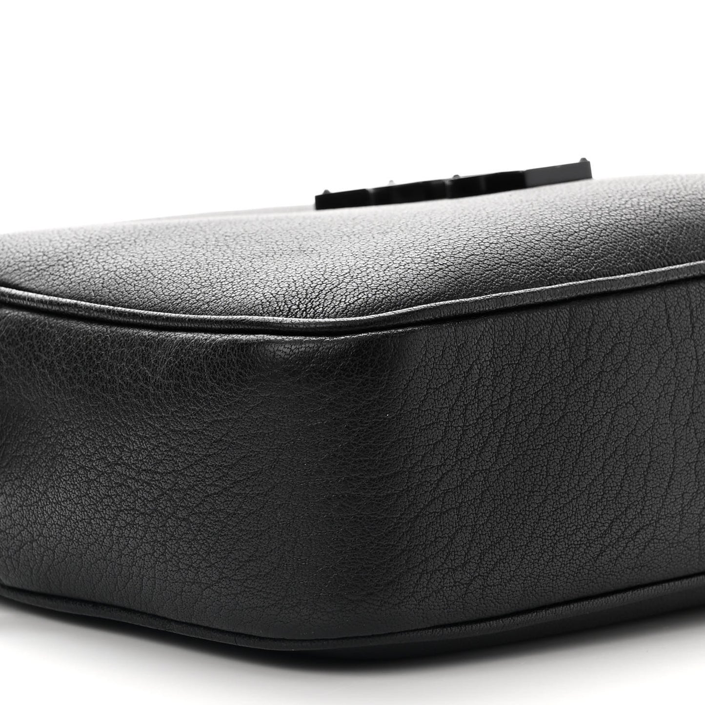 Grained Lambskin Monogram Lou Camera Bag Black