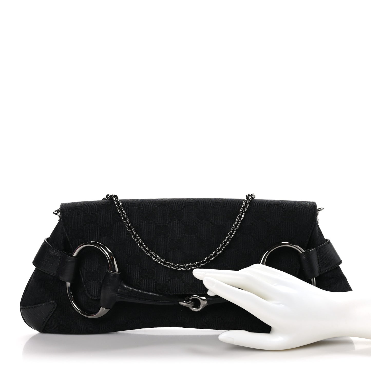 Monogram Horsebit Chain Clutch Black