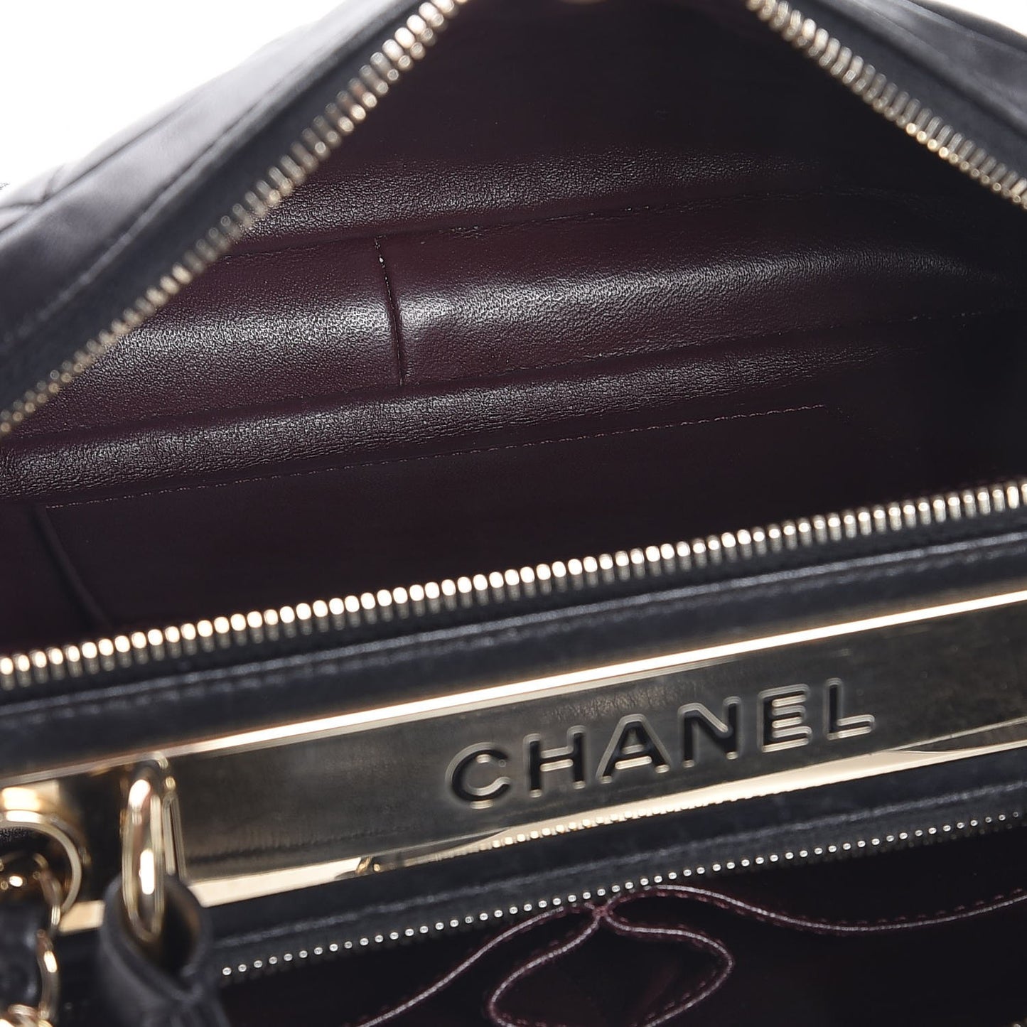 Lambskin Quilted Medium Trendy CC Bowling Bag Black