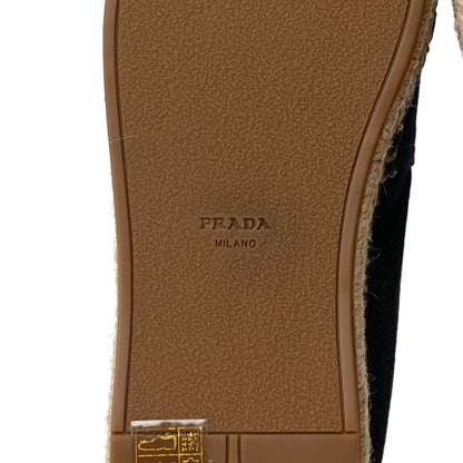 Prada Denim Logo Espadrilles 38.5 Blue 6 of 8