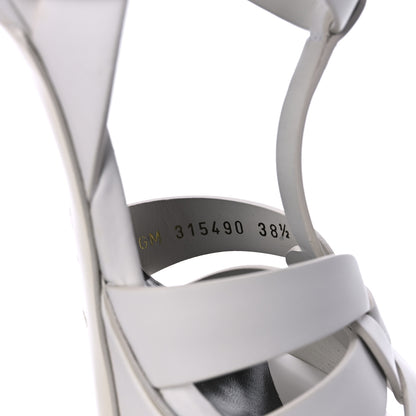Saint Laurent Calfskin Tribute 75 Platform Sandals 38.5 White 10 of 10