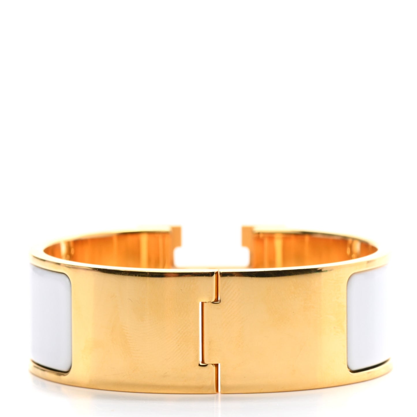 Enamel Wide Clic Clac H Bracelet PM White