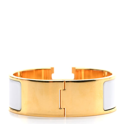 Hermes Enamel Wide Clic Clac H Bracelet PM White 3 of 4