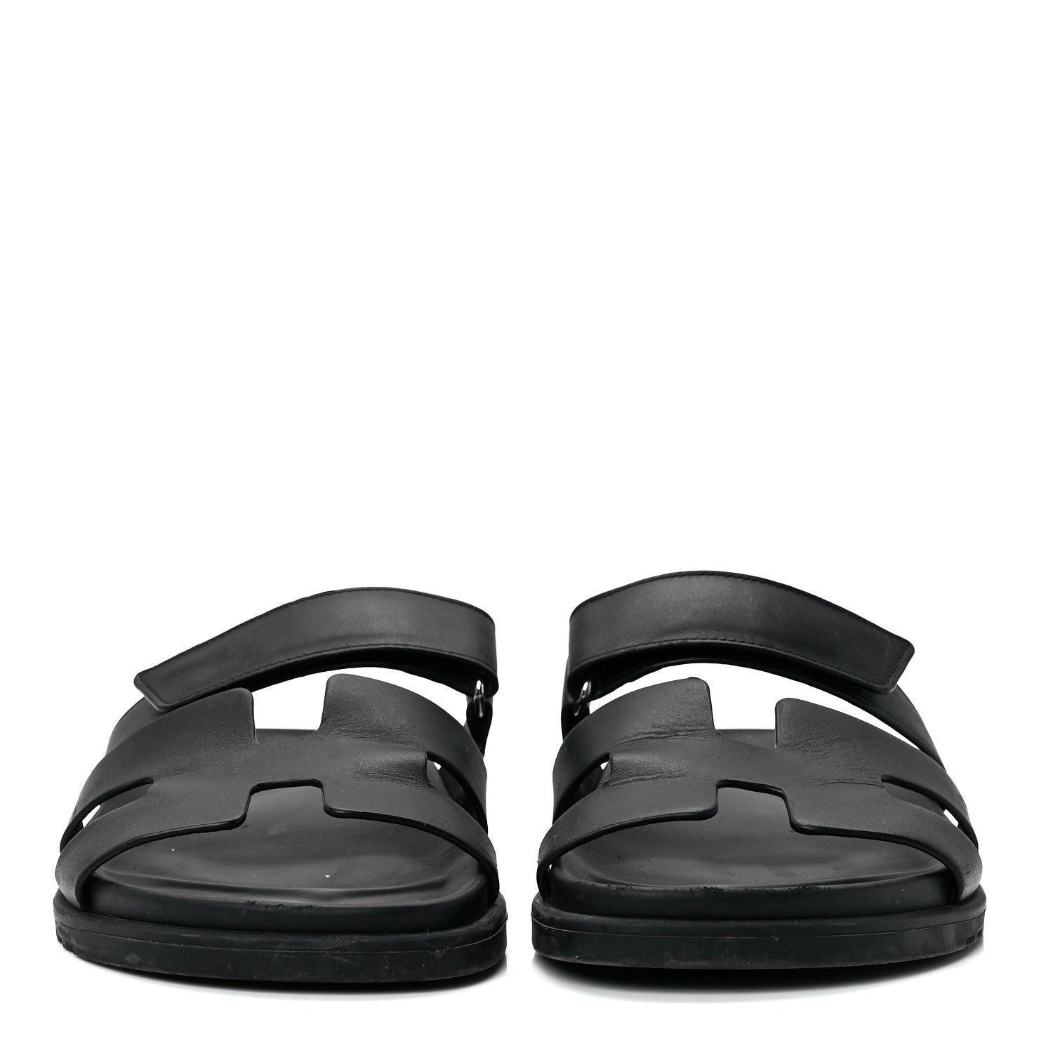 Hermes Calfskin Womens Chypre Sandals 40.5 Black 3 of 17