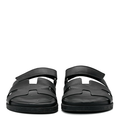 Hermes Calfskin Womens Chypre Sandals 40.5 Black 3 of 17