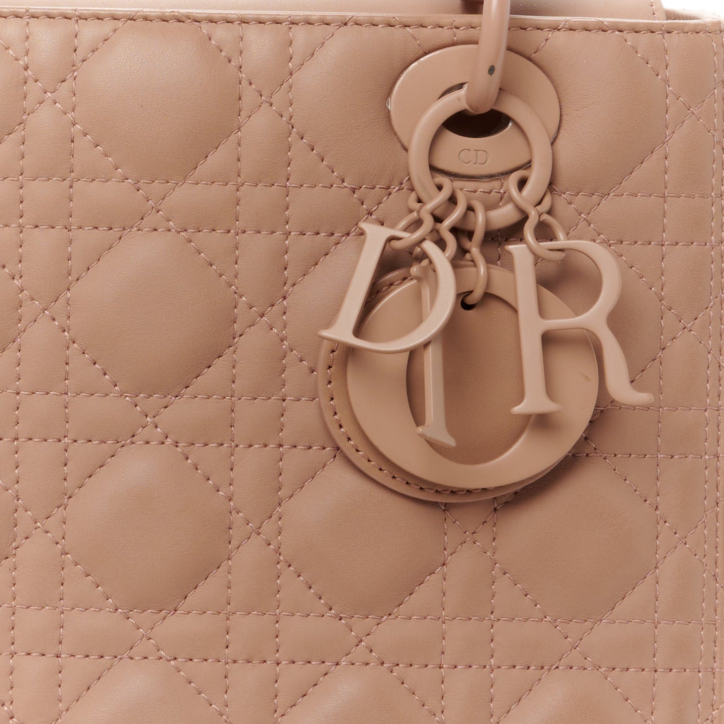 Ultra Matte Calfskin Cannage Medium Lady Dior Beige