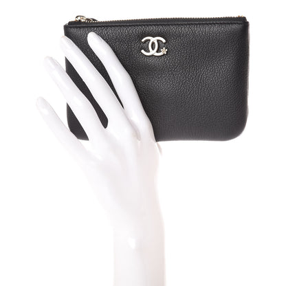 Chanel Goatskin Small CC Clover Cosmetic Case Black 2 of 8