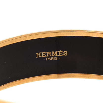 Hermes Enamel Printed Wide Balcons du Guadalquivir Bracelet 62 Gold 4 of 6