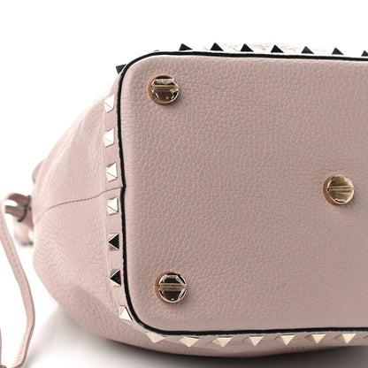 Valentino Garavani Pebbled Calfskin Small Rockstud Bucket Bag Poudre 7 of 8