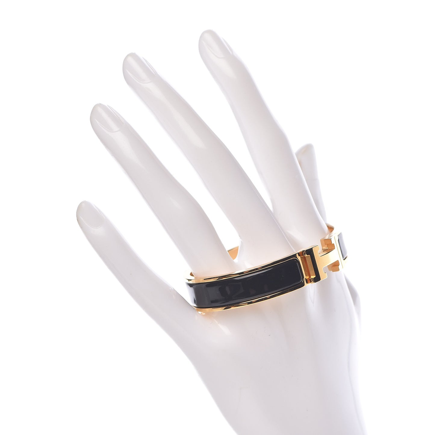 Enamel Narrow Clic Clac H Bracelet PM Black