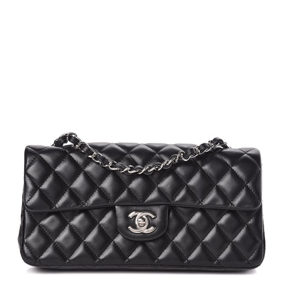 Chanel Lambskin Quilted East West Flap Black 1 of 12