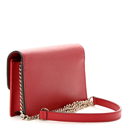 Gucci Dollar Calfskin Interlocking G Chain Wallet Red 3 of 10