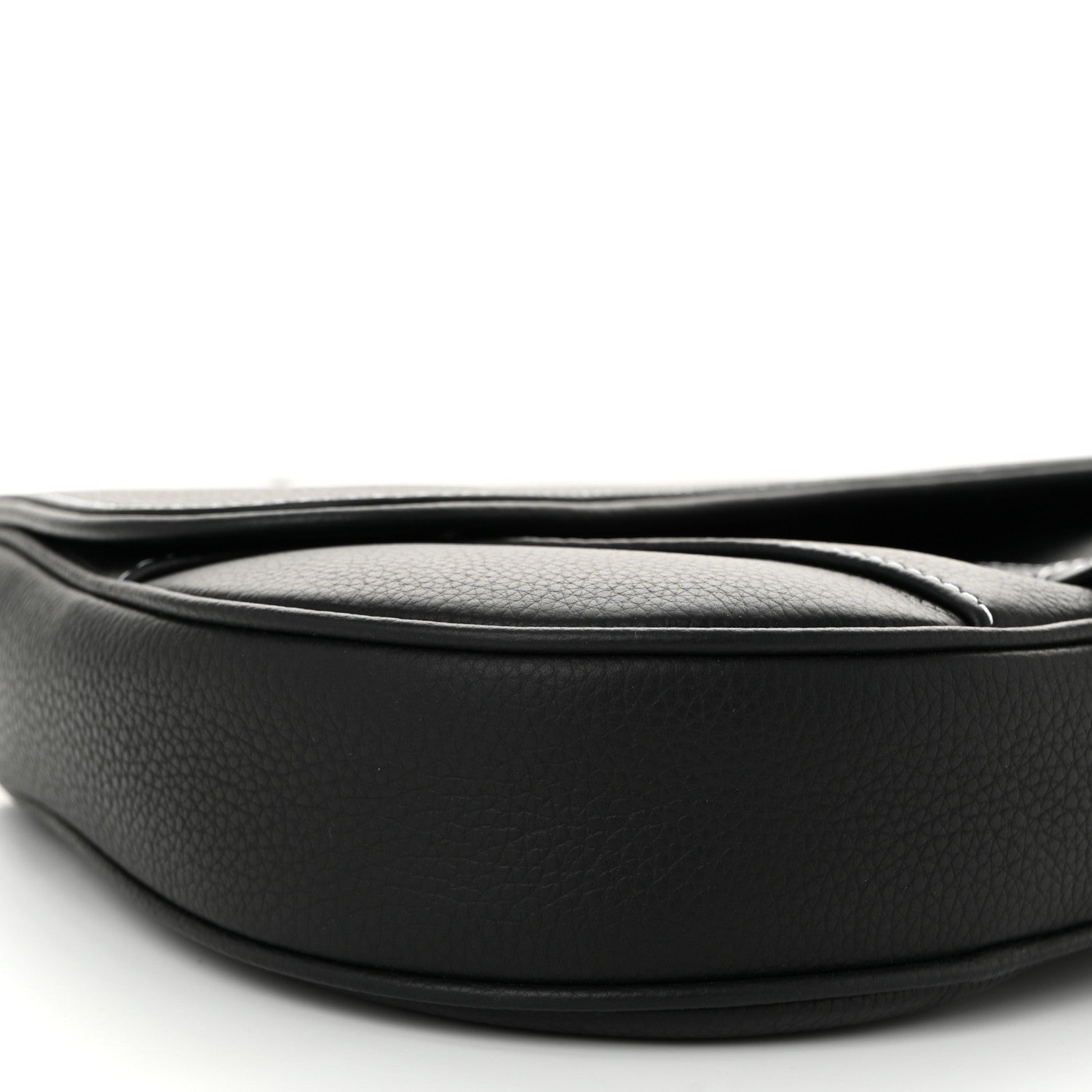 Christian Dior Grained Calfskin Mens Saddle Bag Black 9 of 11