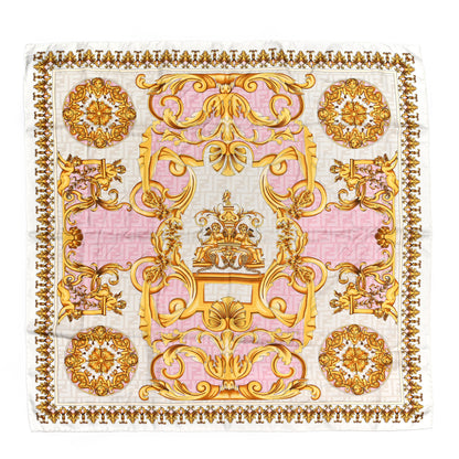 Fendi X VERSACE Silk FF Baroque Fendace Scarf White Multicolor 1 of 3