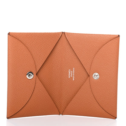 Hermes Epsom Calvi Card Case Gold 5 of 6