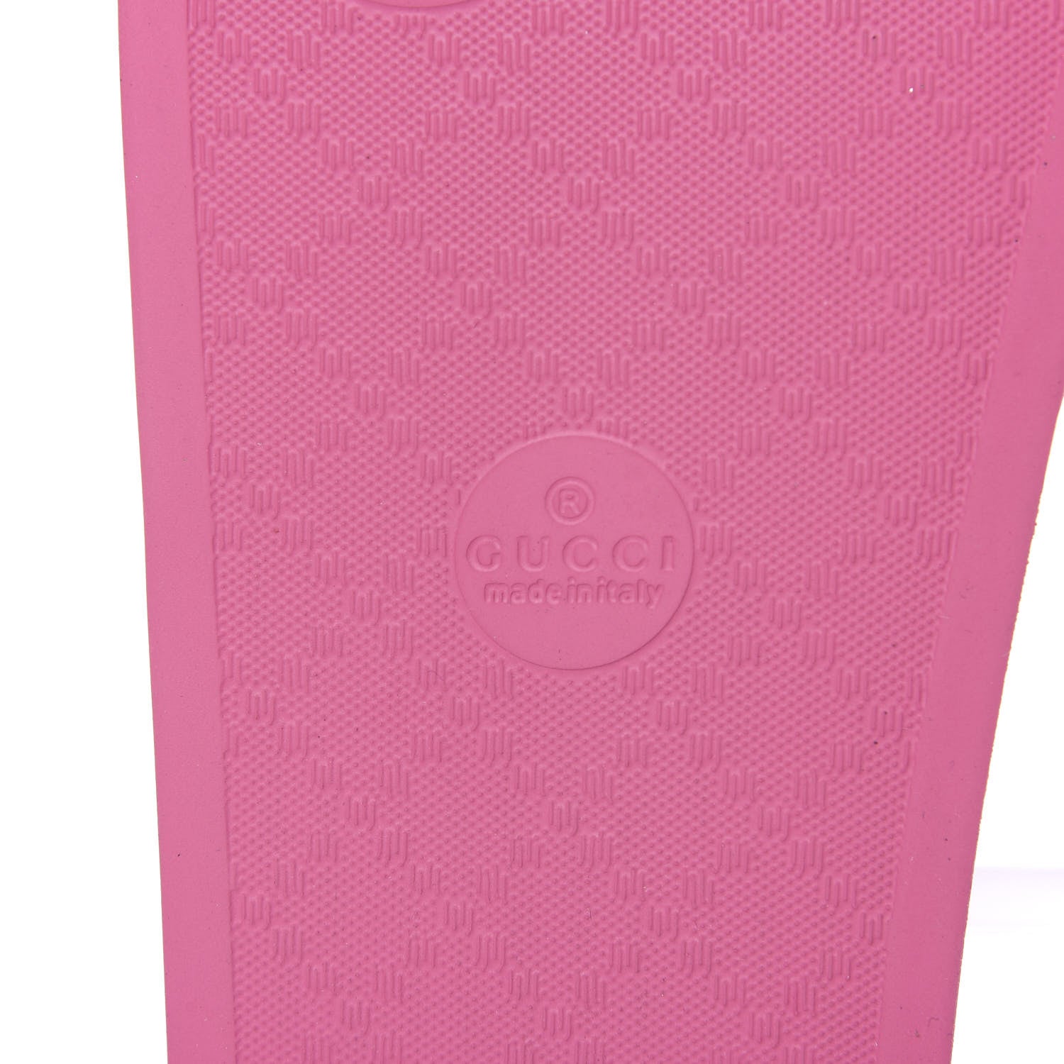 Gucci Rubber Logo Stamped Mens Slide Sandals 10 Fuchsia 7 of 8