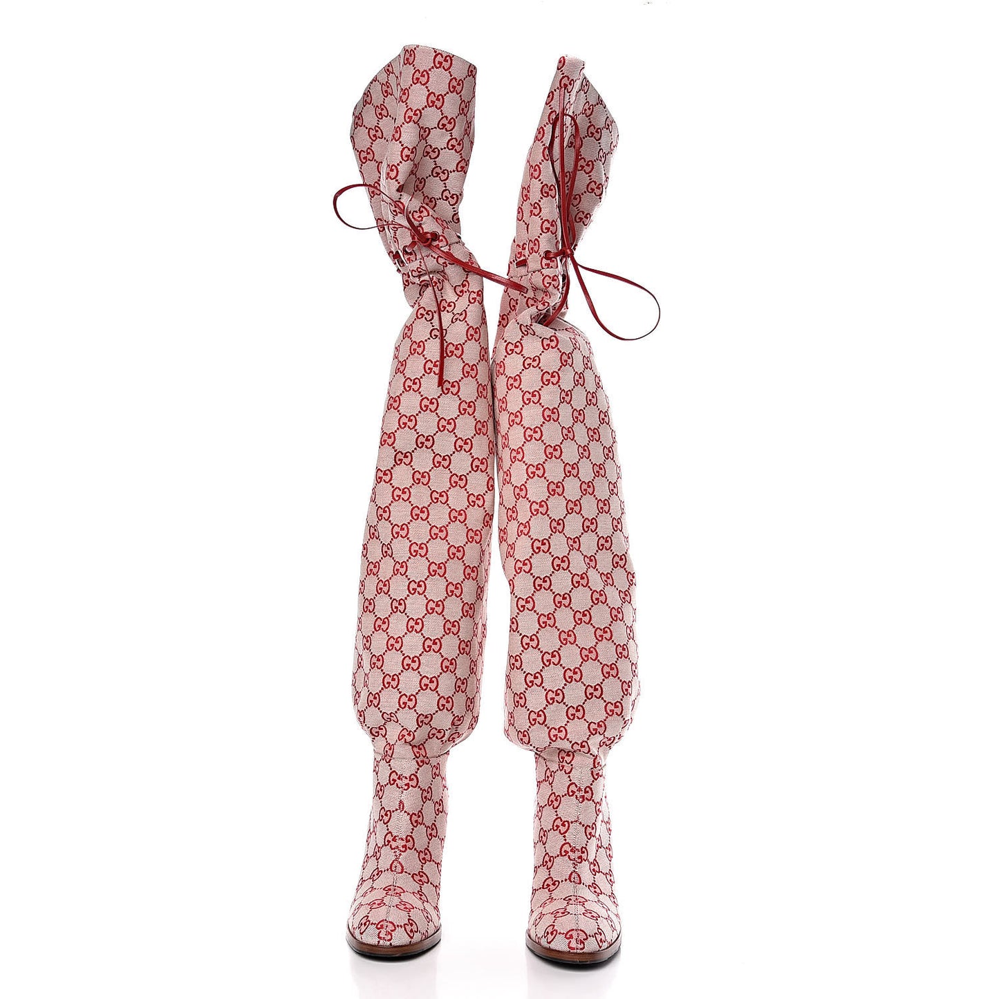 Monogram Over The Knee Boots 39.5 Gardenia Hibiscus Red