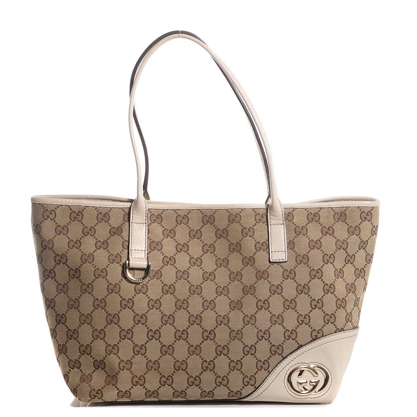 Monogram Medium New Britt Tote Off White