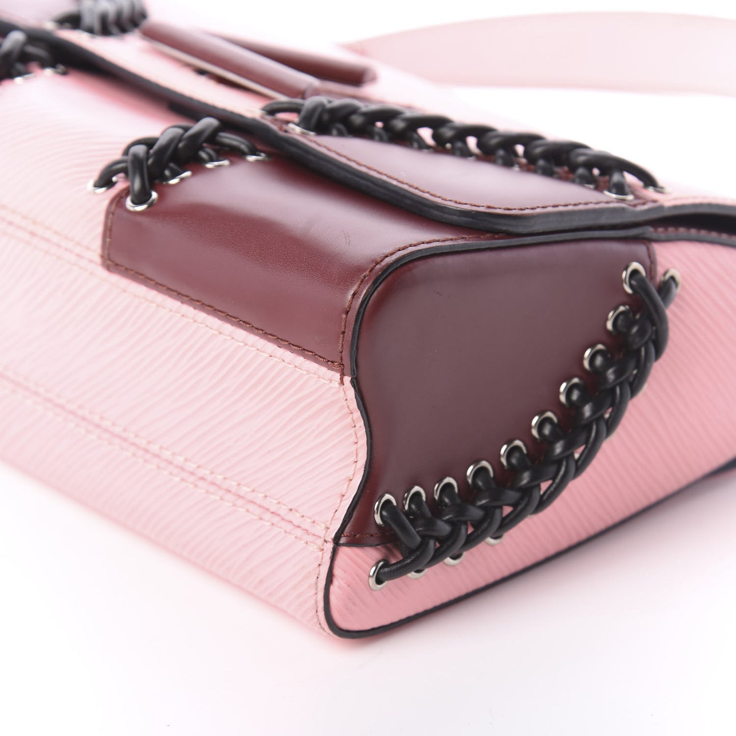 Epi Braided Twist Shoulder Bag MM Rose Ballerine
