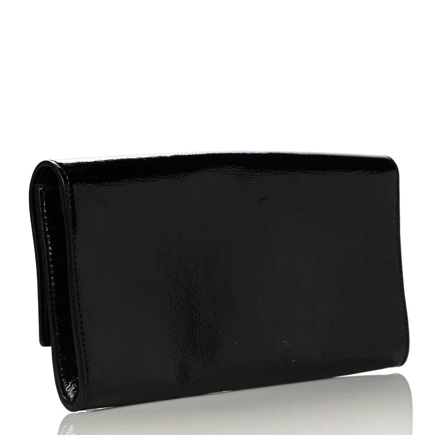 Textured Patent Monogram Small Belle De Jour Clutch Black