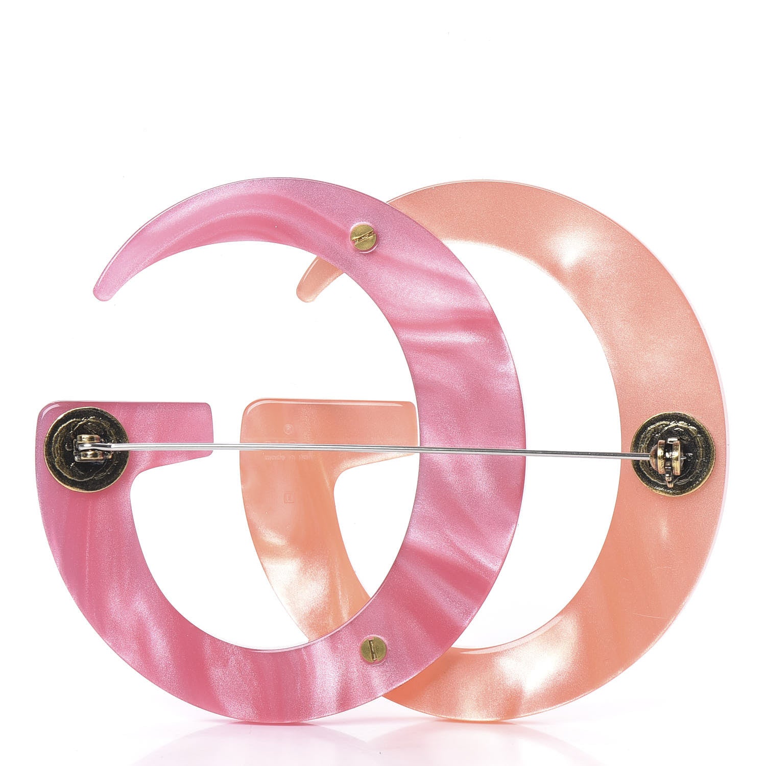 Gucci Resin Double G Brooch Rose Salmon 3 of 5