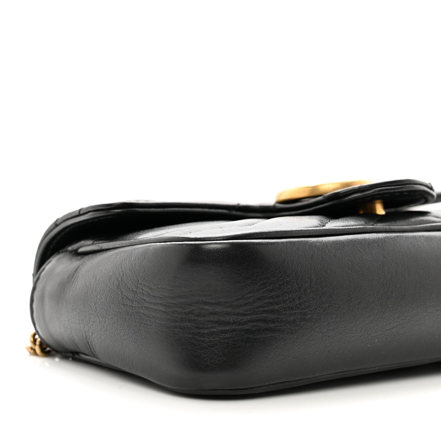 Gucci Calfskin Matelasse Super Mini GG Marmont Shoulder Bag Black 9 of 11