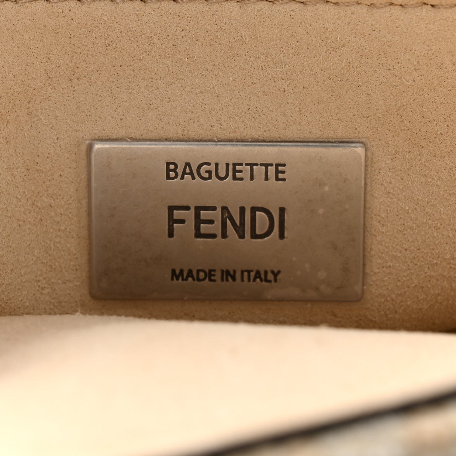 Fendi Chenille Vitello Seta FF Midi Chain Baguette White 6 of 12