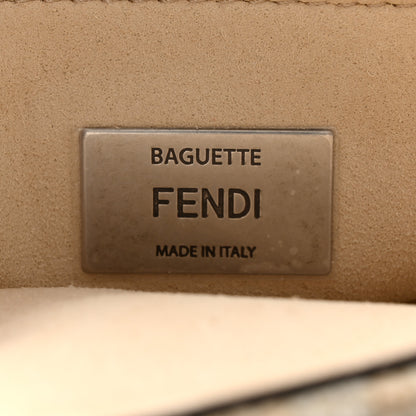 Fendi Chenille Vitello Seta FF Midi Chain Baguette White 6 of 12