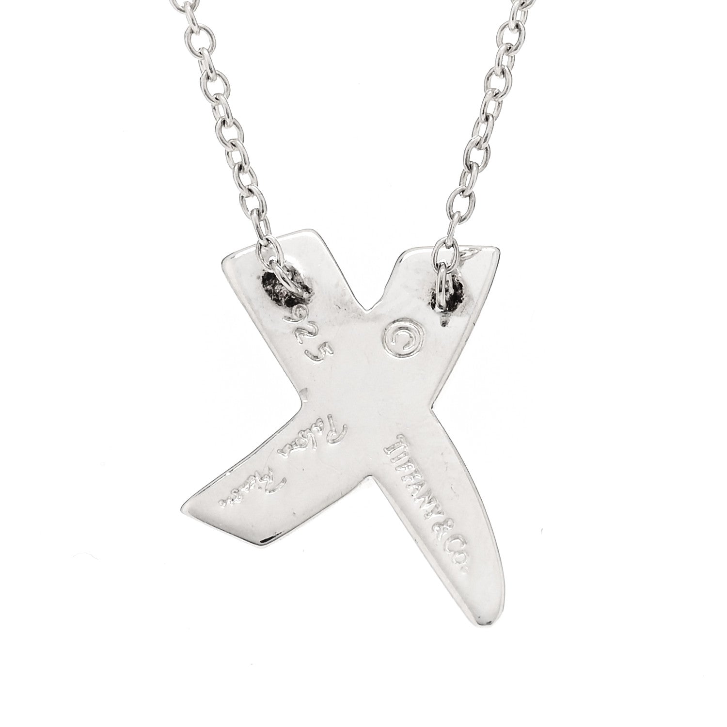 Tiffany Sterling Silver Paloma Picasso Graffiti X Pendant Necklace 4 of 6