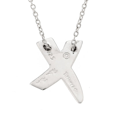 Tiffany Sterling Silver Paloma Picasso Graffiti X Pendant Necklace 4 of 6