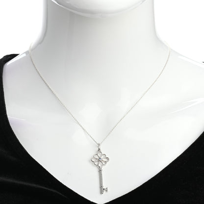 Tiffany Sterling Silver Sapphire Knot Key Pendant Necklace 2 of 4