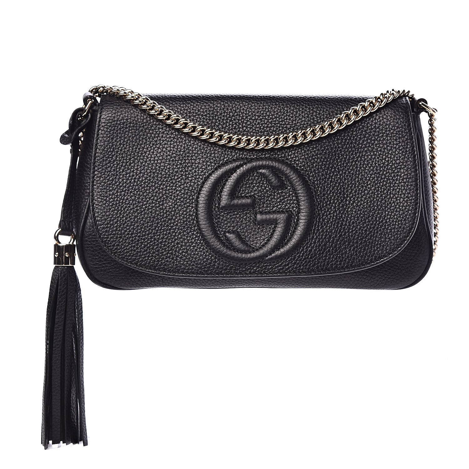 Gucci Pebbled Calfskin Medium Soho Flap Crossbody Black 1 of 11