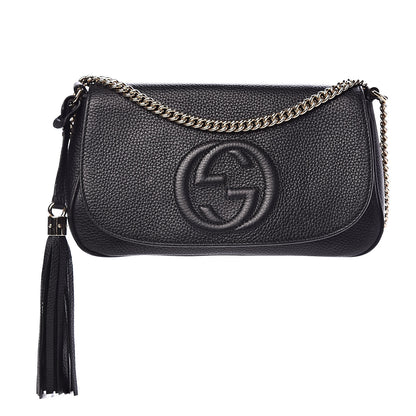 Gucci Pebbled Calfskin Medium Soho Flap Crossbody Black 1 of 11