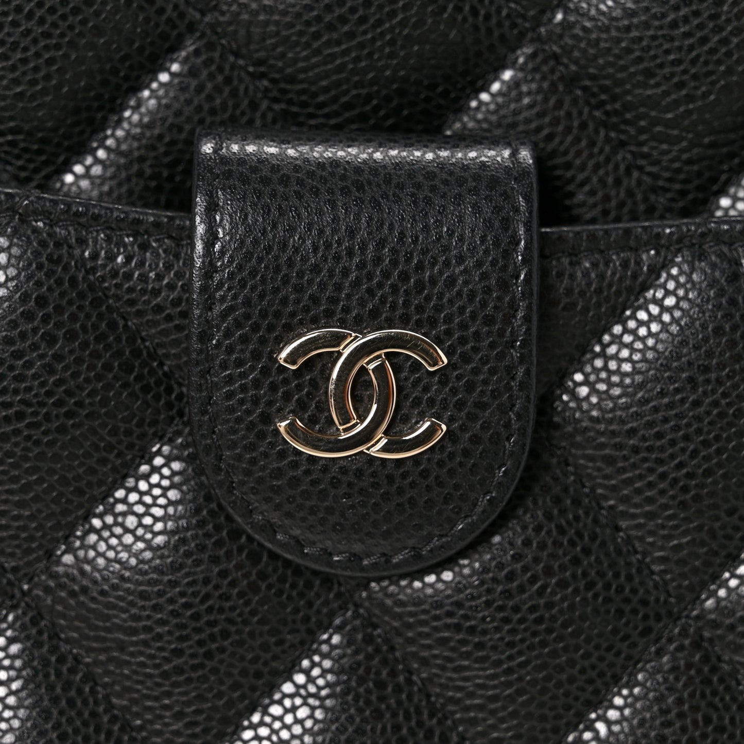 Caviar Quilted Chain Camera Bag Black