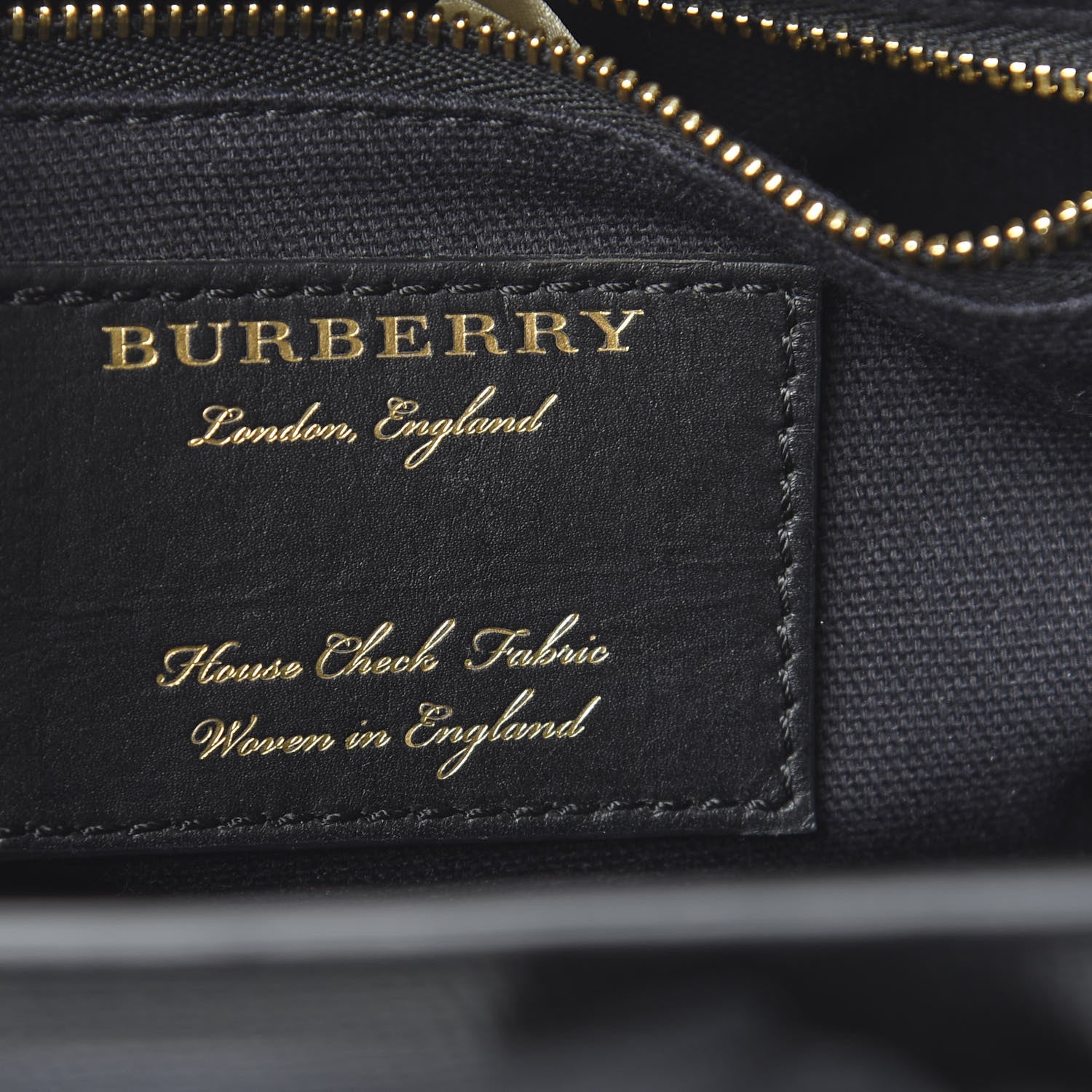 Burberry Grainy Calfskin House Check Small Banner Tote Black 6 of 11