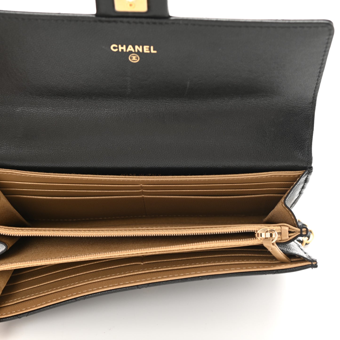 Goatskin Quilted Chic Pearls Clutch With Chain Black