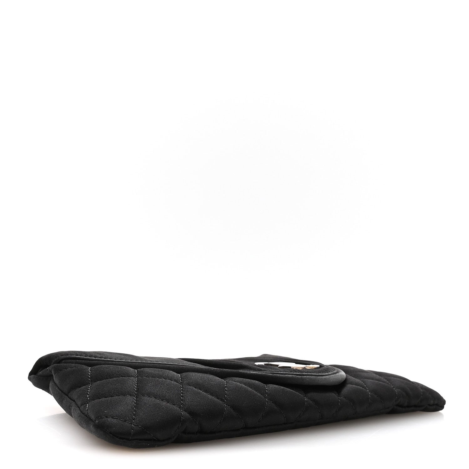 Chanel Satin Quilted Flap Clutch Black 4 of 7
