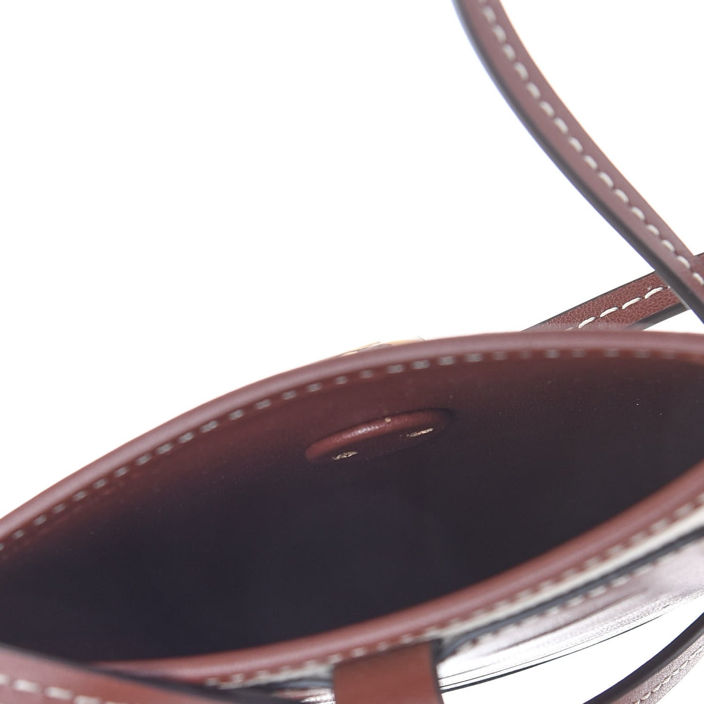 Canvas Callfskin Anne Phone Case With Strap White Tan