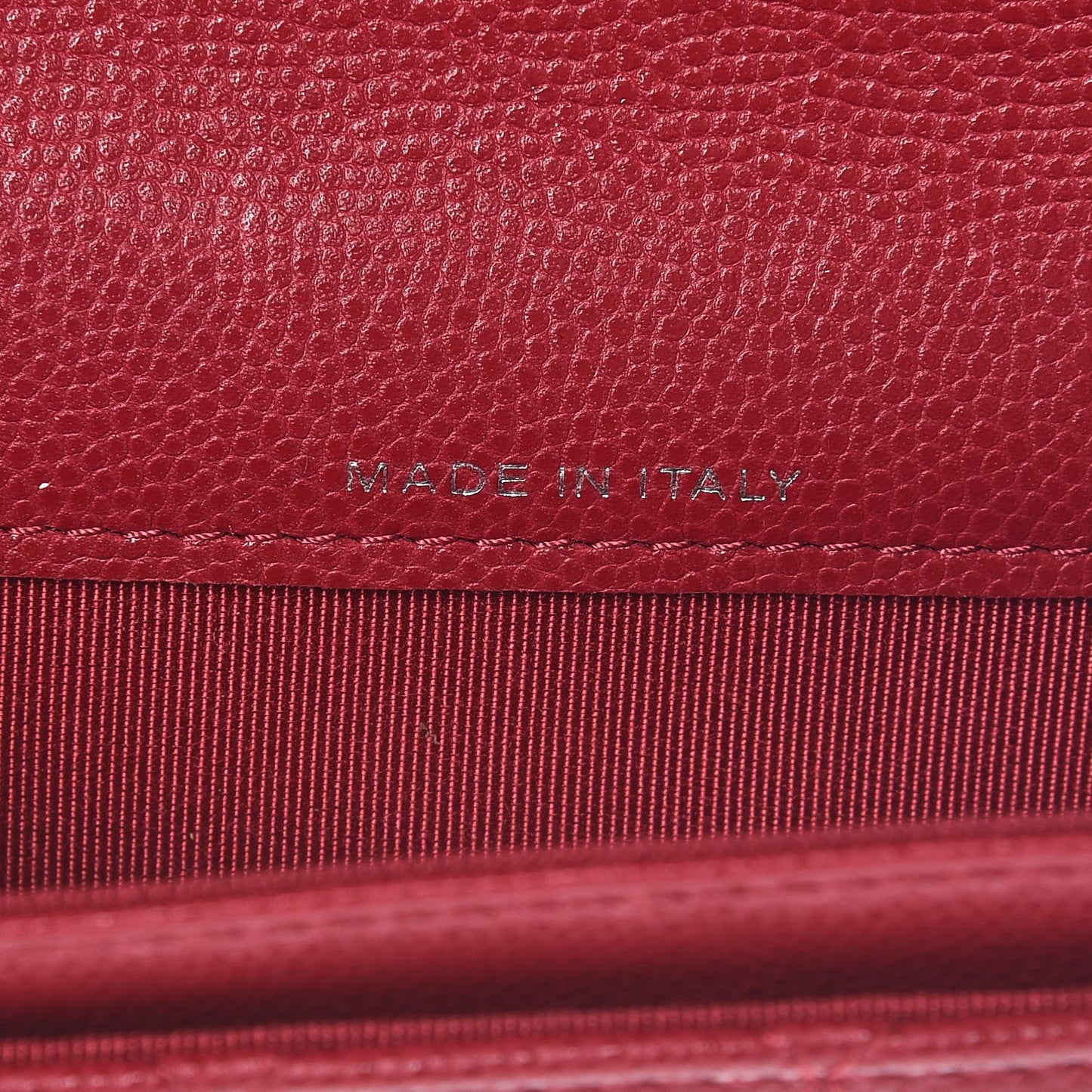 Caviar Quilted Flap Card Holder Dark Red