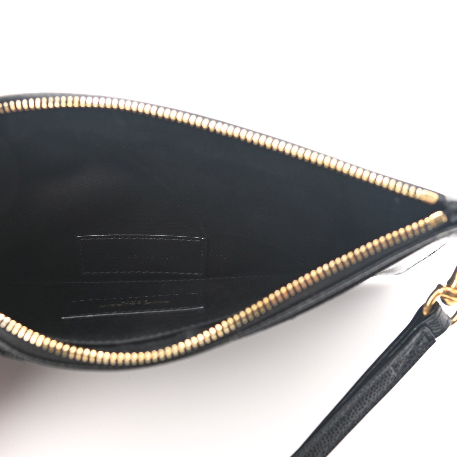 Saint Laurent Grain De Poudre Chevron Monogram Large Bill Pouch Black 5 of 9