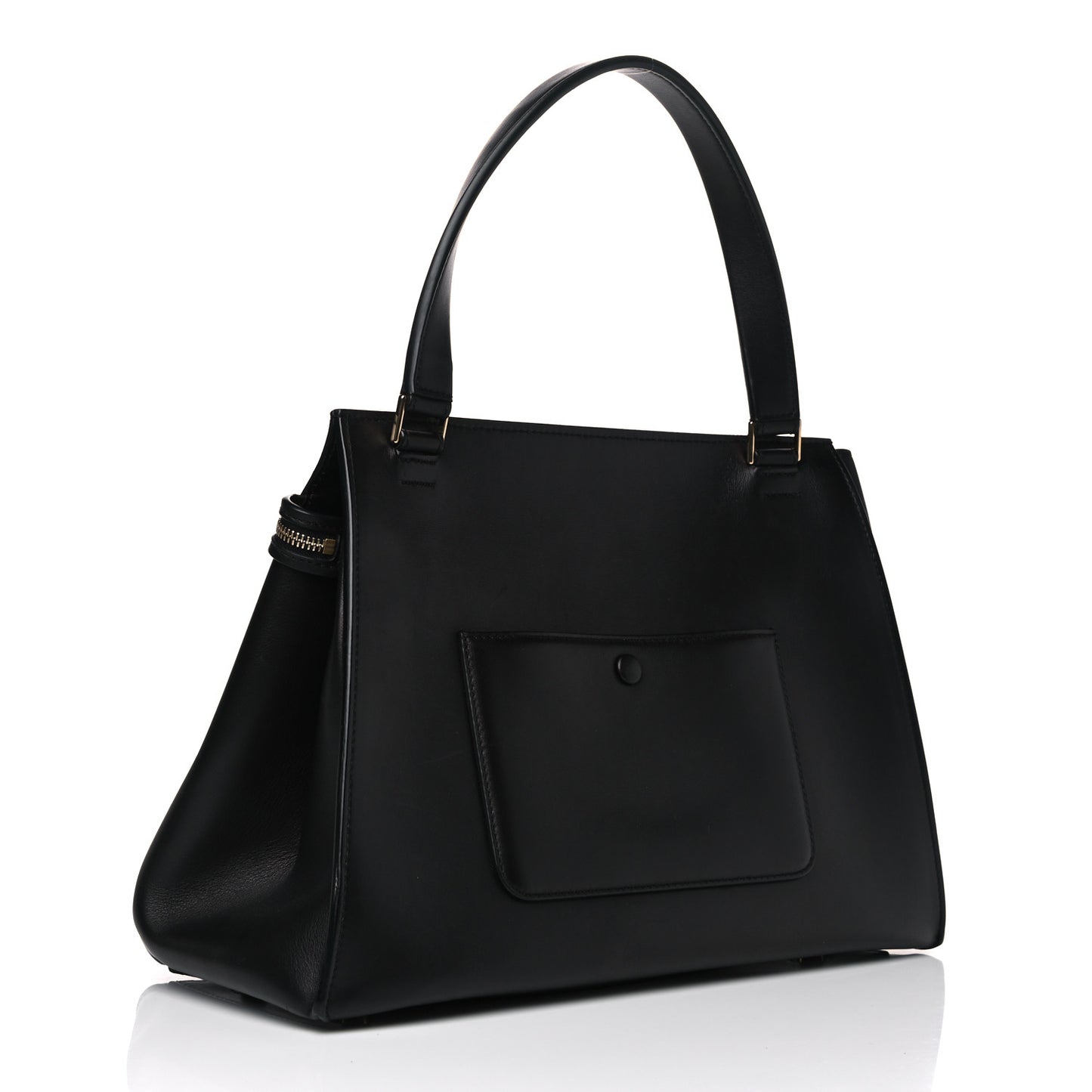 Supple Calfskin Medium Edge Shoulder Bag Navy Blue