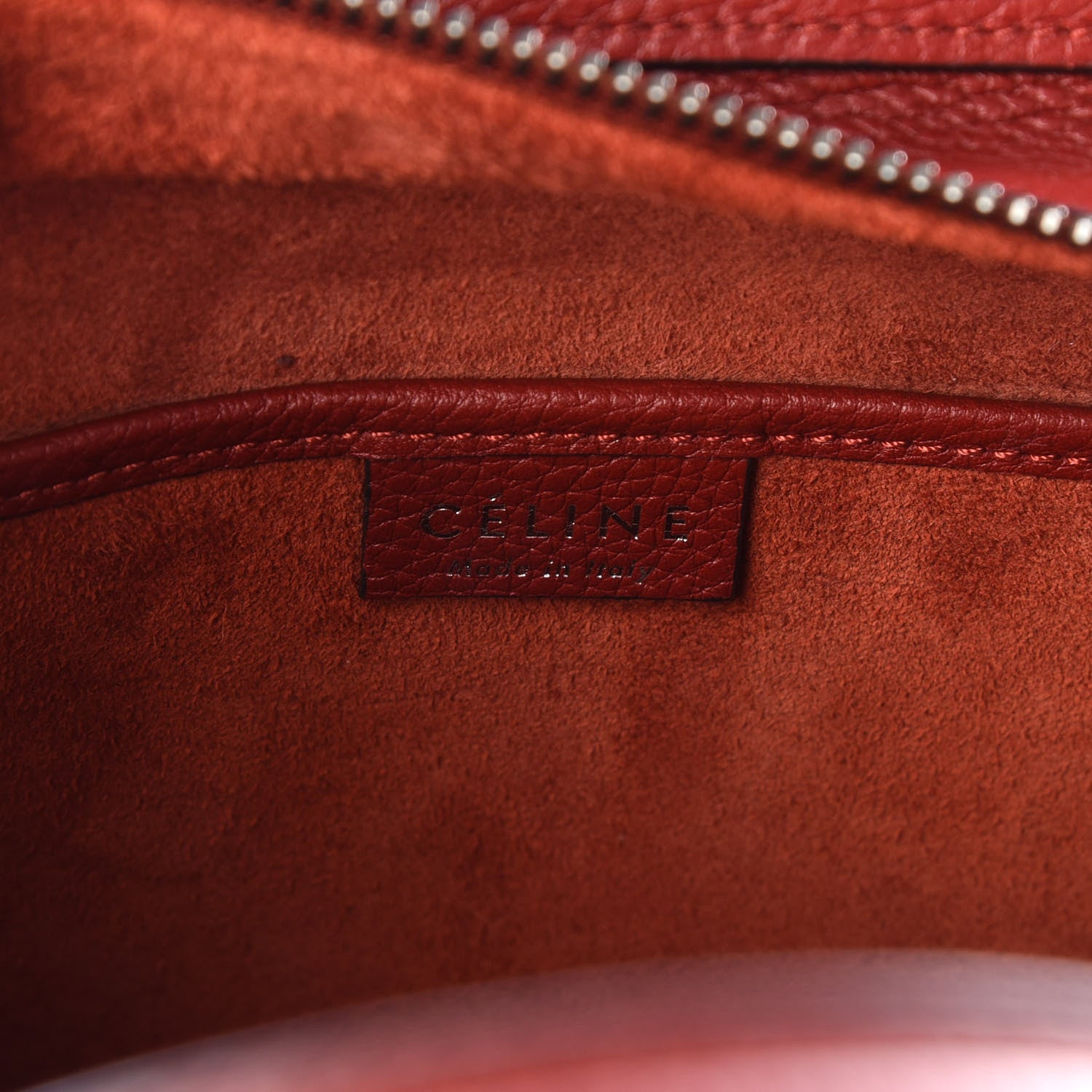 Celine Drummed Calfskin Nano Luggage Merlot 7 of 9