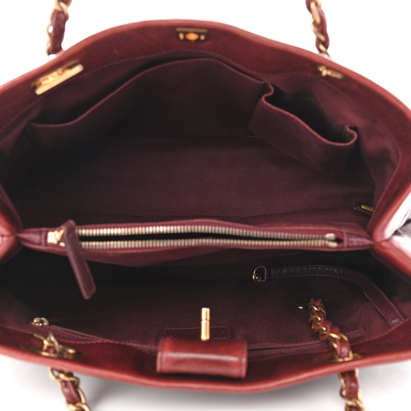 Calfskin Quilted Medium Soft Elegance Tote Burgundy