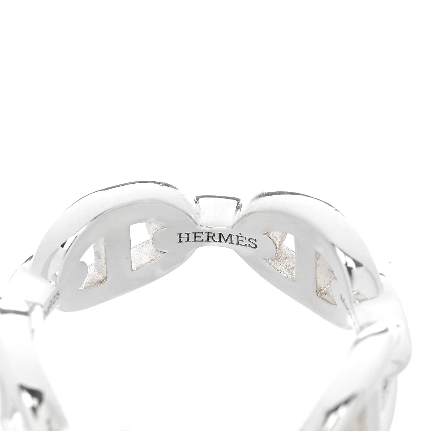 Hermes Sterling Silver PM Chaine d'Ancre Enchainee Band Ring 54 6.75 11 of 16