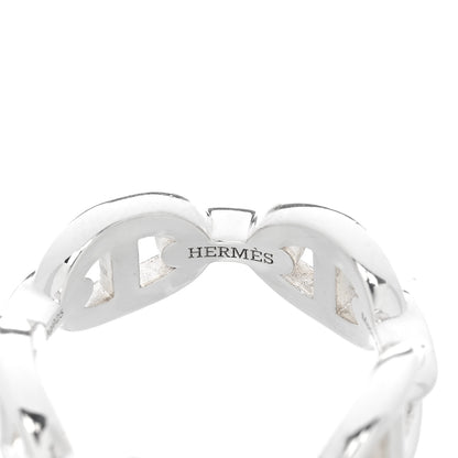 Hermes Sterling Silver PM Chaine d'Ancre Enchainee Band Ring 54 6.75 11 of 16